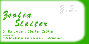 zsofia sleiter business card
